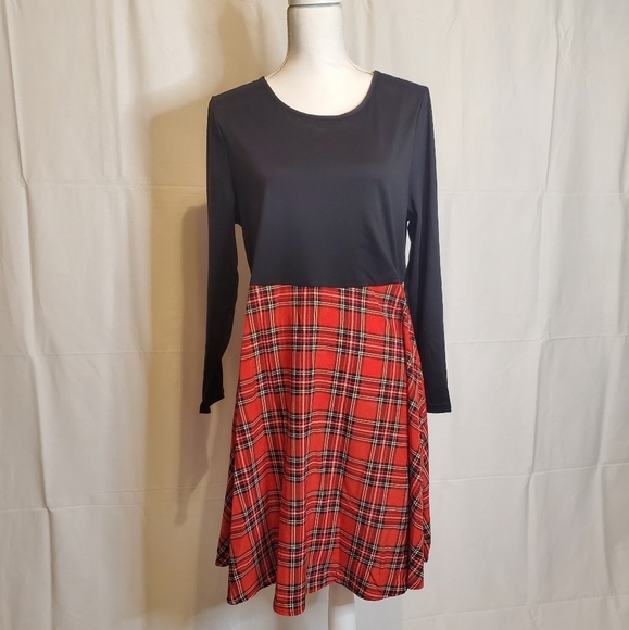 SHEIN Women's Tartan Plaid Panal Dress NWT - Picture 8 of 12